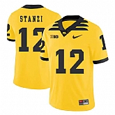 Iowa Hawkeyes 12 Ricky Stanzi Yellow College Football Jersey Dzhi,baseball caps,new era cap wholesale,wholesale hats